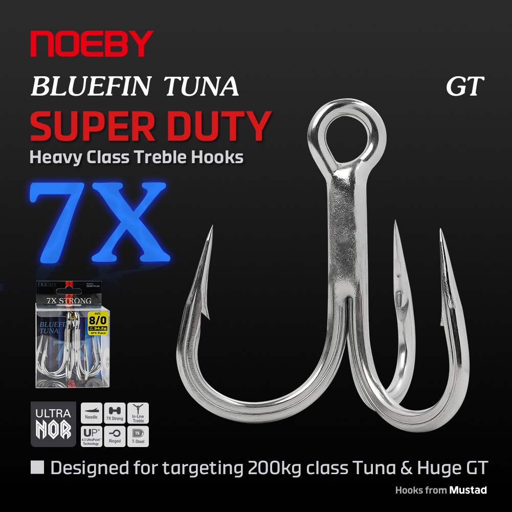 Fishing Hook Size - NOEBY-anzuelos triples Super Duty de clase