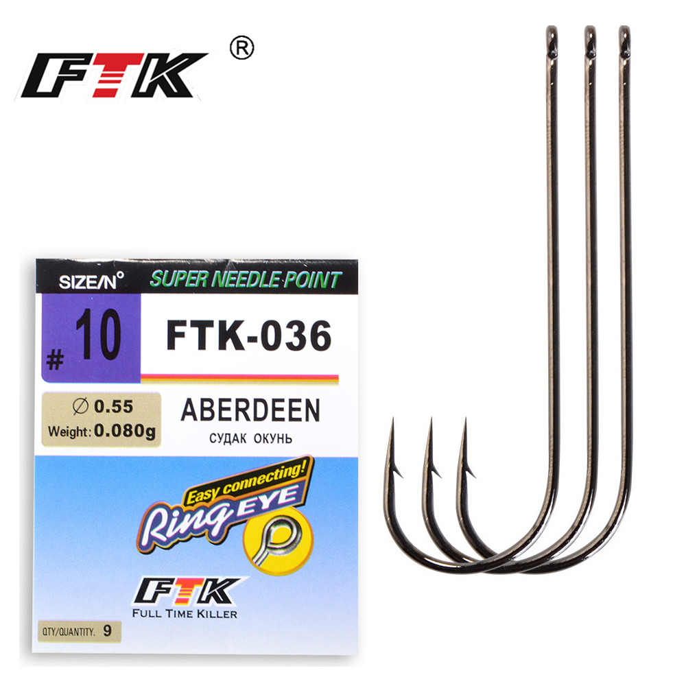 Fishing Hook Barbless - FTK-anzuelos de pesca de mar ABERDEEN