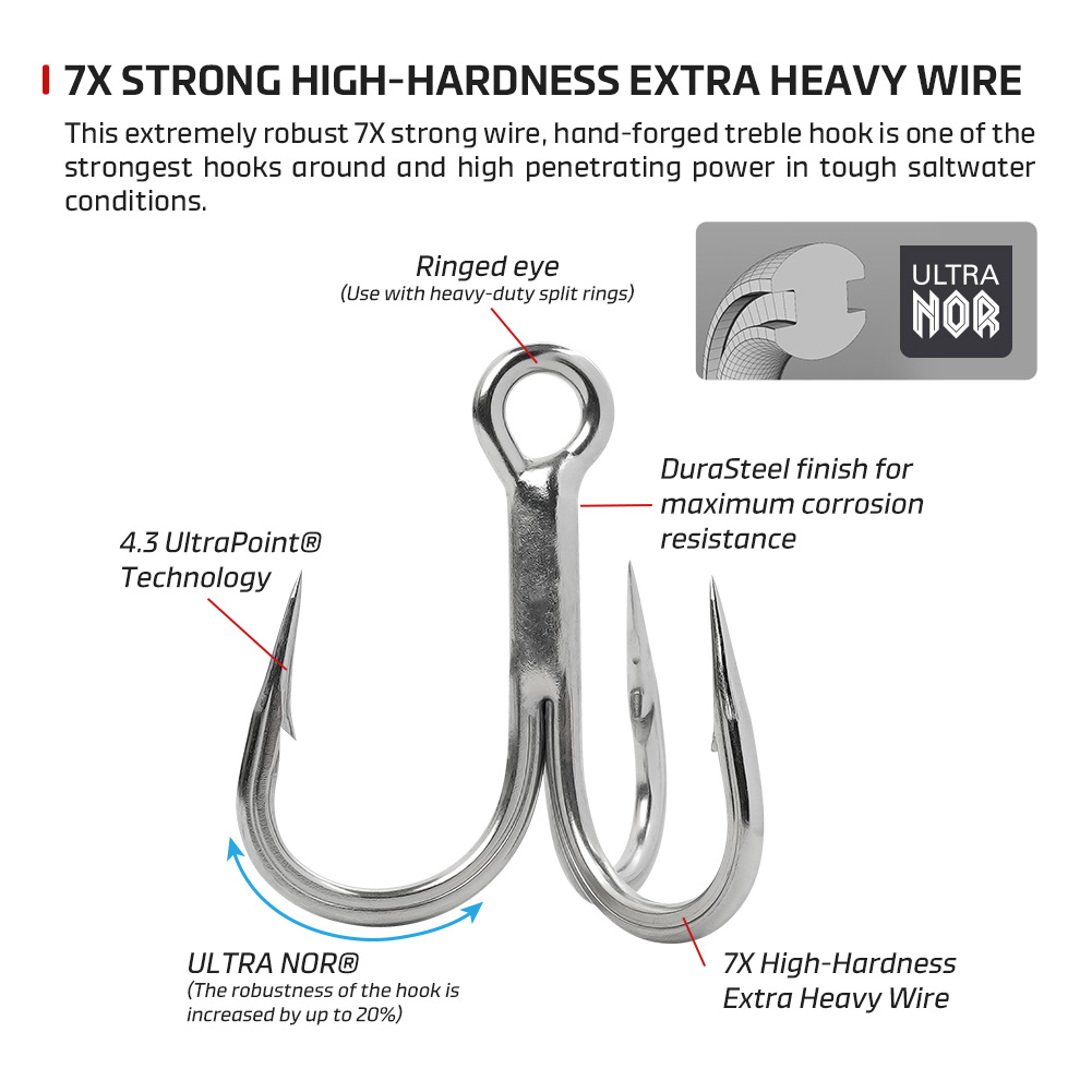 NOEBY-anzuelos triples Super D - Fishing Hook Size reseña y precio
