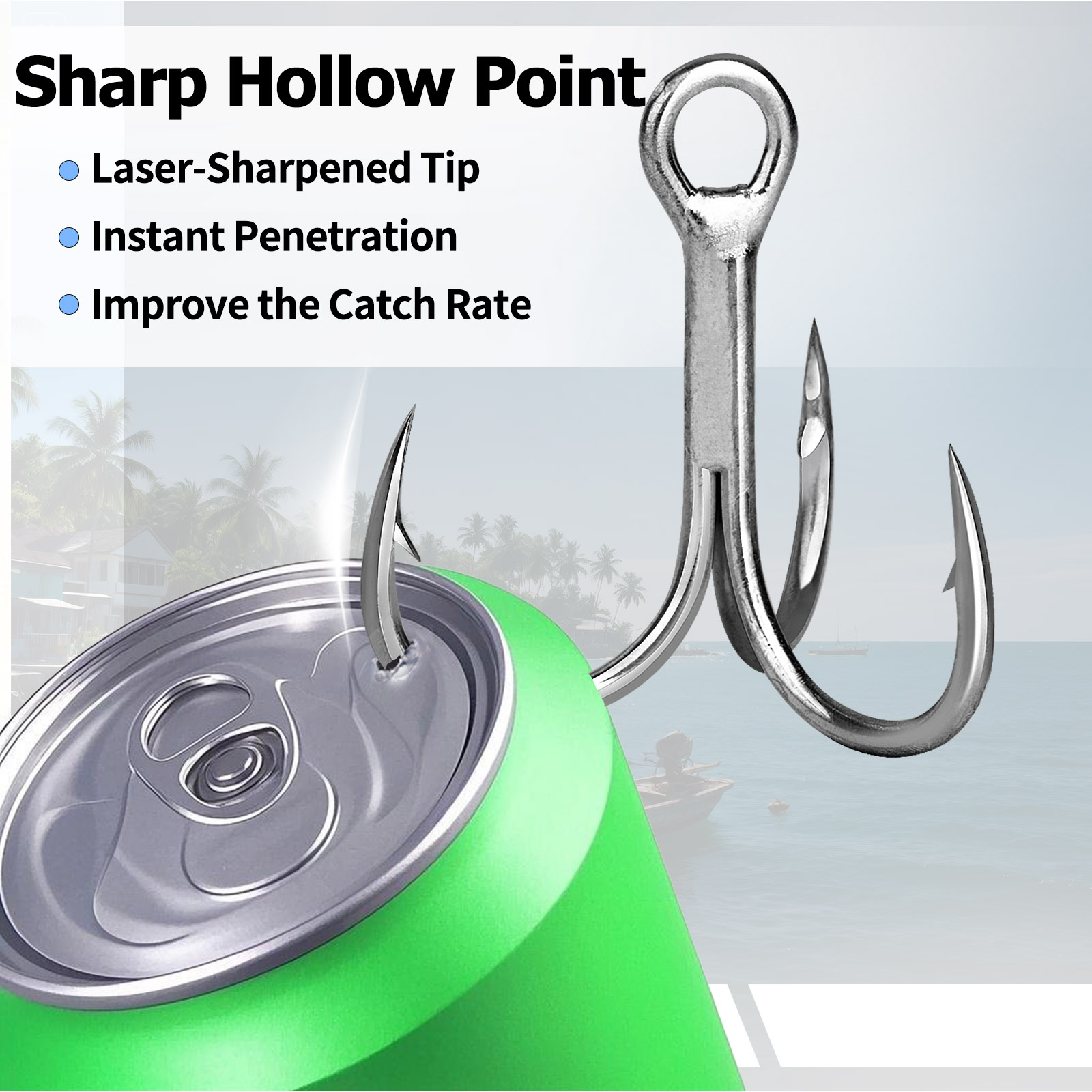 Anzuelos triples de agua salad - Fishing Hook Offset reseña y precio
